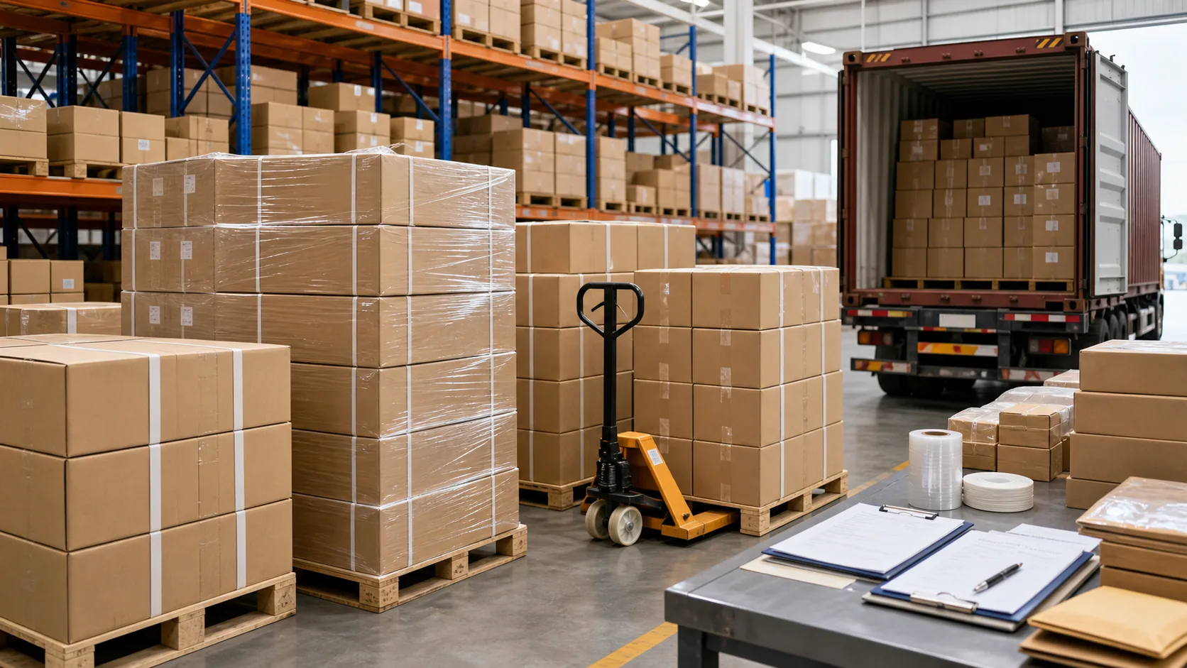 Export carton, pallet and packing label for project shipment