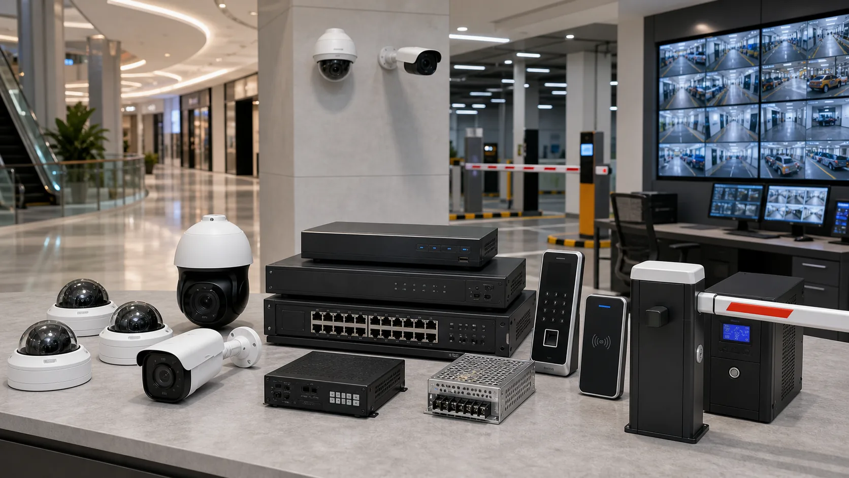 Shopping Mall Security, Parking and Control Room Solution equipment package scene